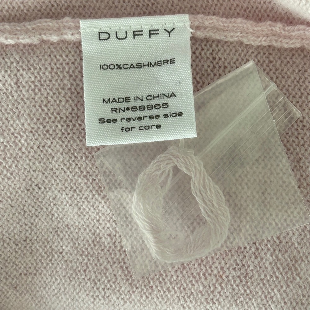 Duffy XS Pink 100% Cashmere V-Neck Long Sleeve Oversized Sweater Soft Knit NWT - Picture 4 of 7